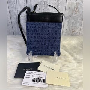 BULGARI denim canvass small crossbody bag